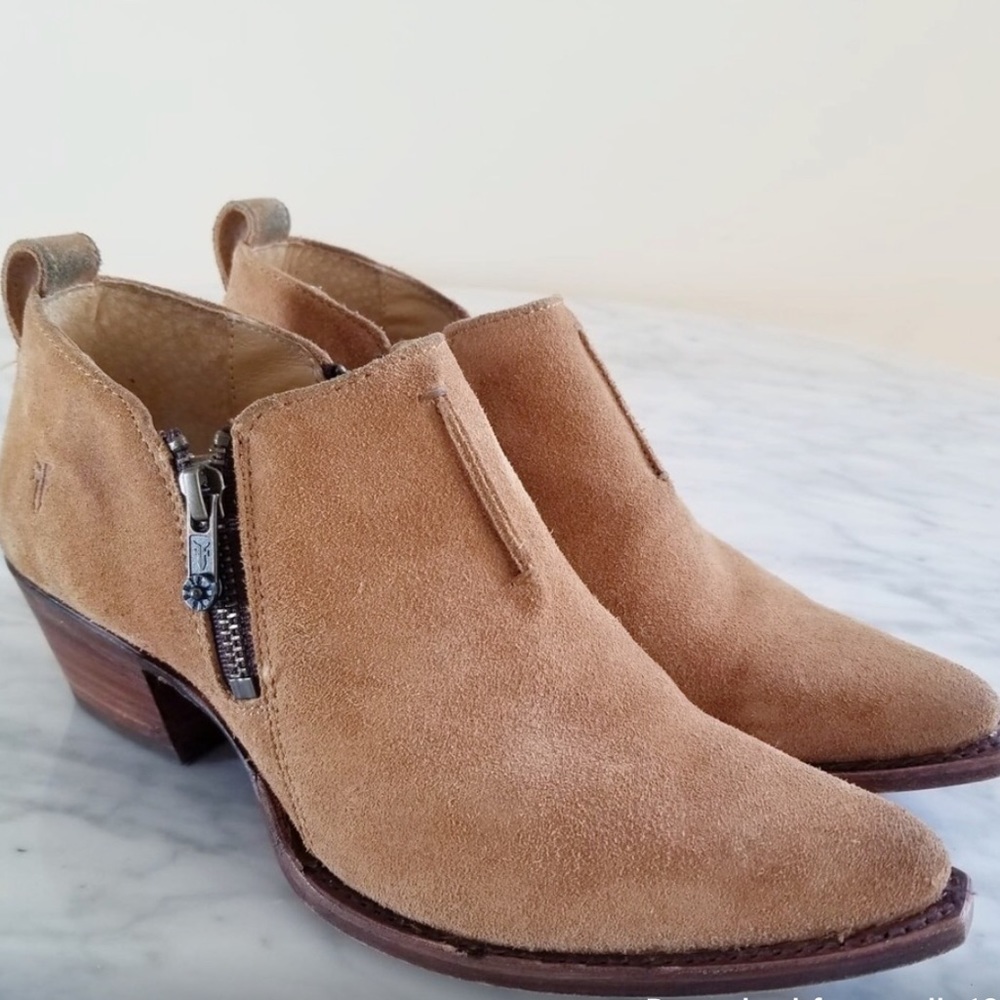 Frye Sacha Moto Shortie Suede Booties